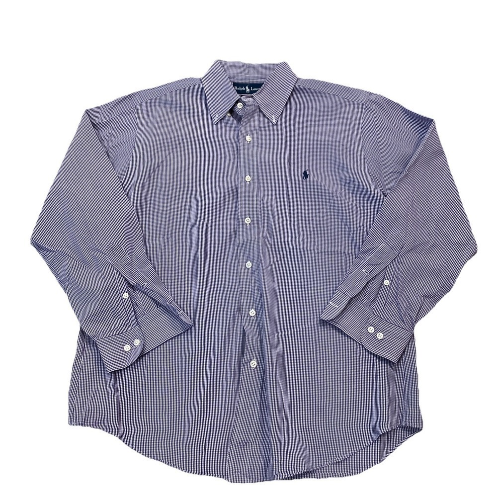 Ralph Lauren Button Down Long Sleeve Shirt Classic Fit Blue L